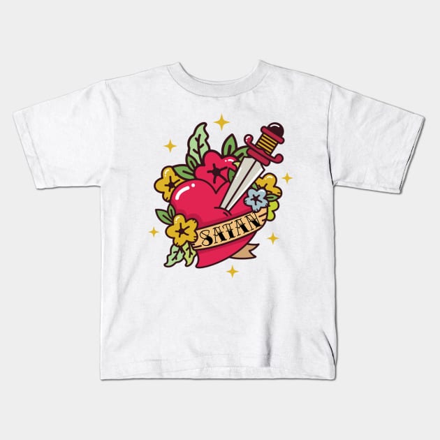 I Heart Satan Kids T-Shirt by ShoppeMorbid